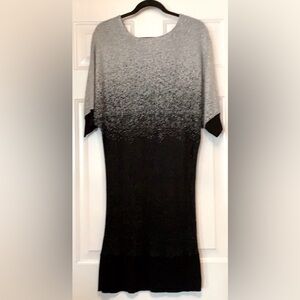 Notations Sweater Dress Black/Silver M Sparkle Knit Holiday Stretch Glam Barbie